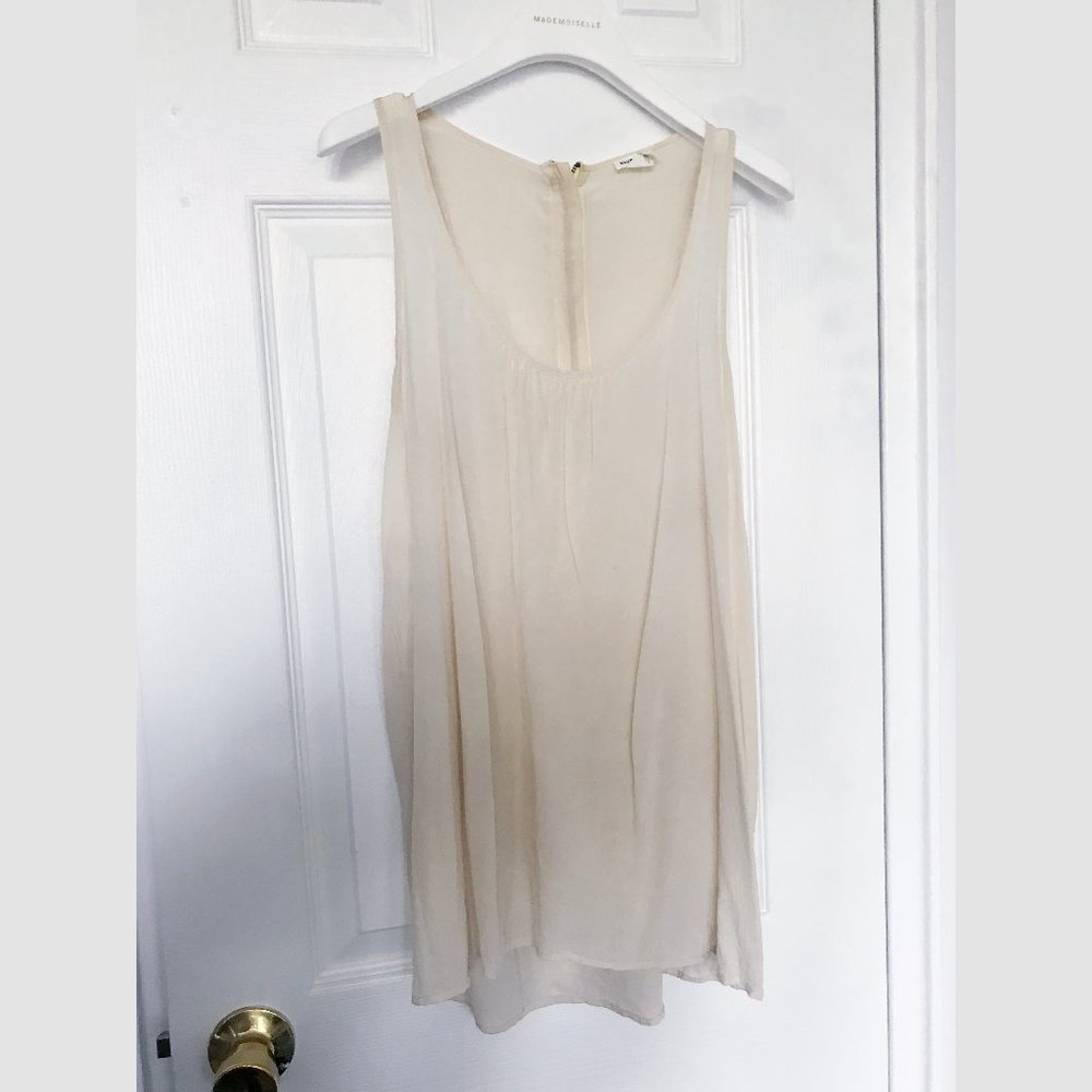 Club Monaco Ivory Silk Chemise Blouse Sleeveless